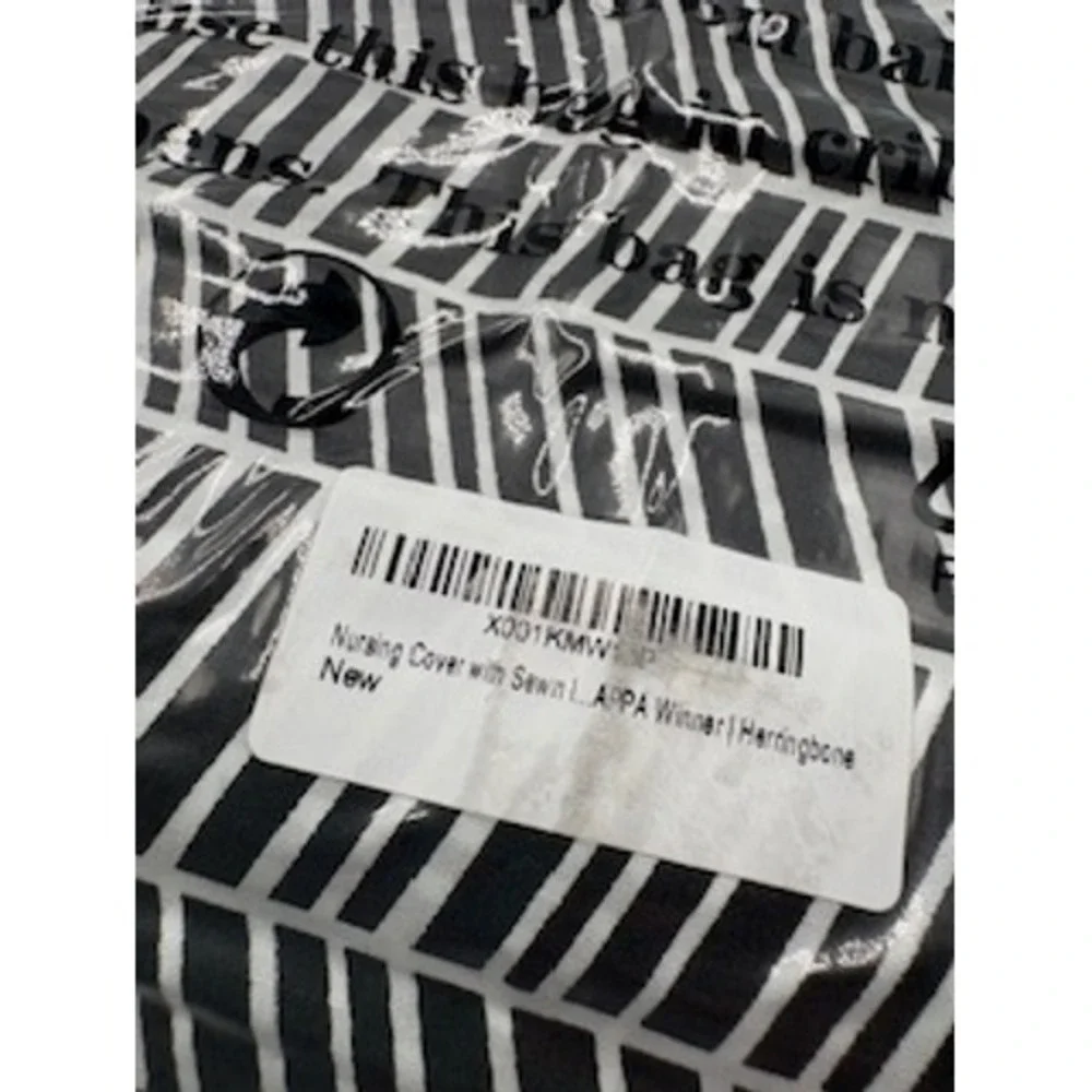 Kids N Such Nursing Cover‎ One Size Black White Herringbone Breastfeeding Apron